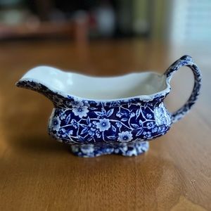 Antique England Gravy Sauce Boat Royal Crownford Calico Blue by Staffordshire